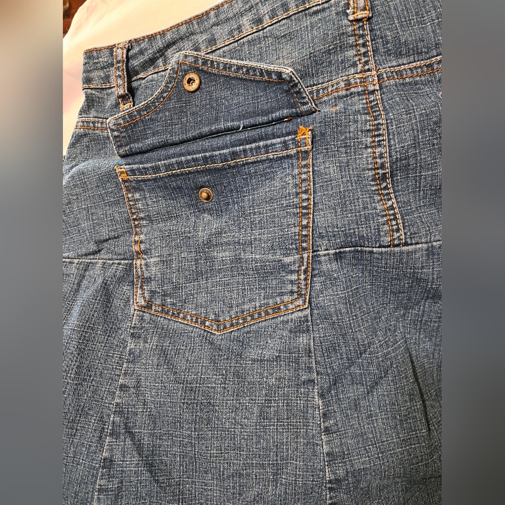 BACCINI Denim Skirt Jeans Skirt Maxi Flare Size 14 - Picture 14 of 15